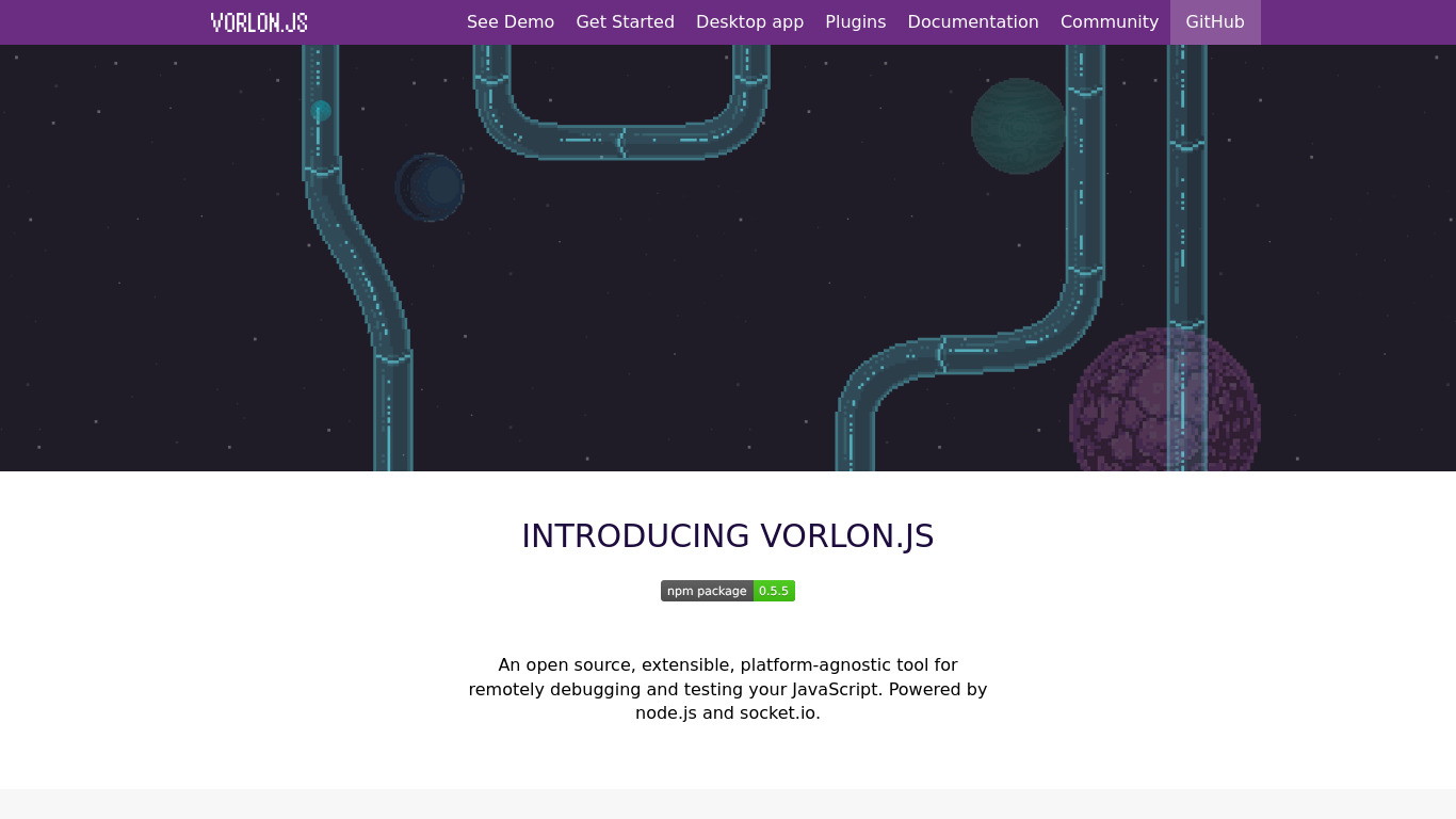 Vorlon.JS Landing page