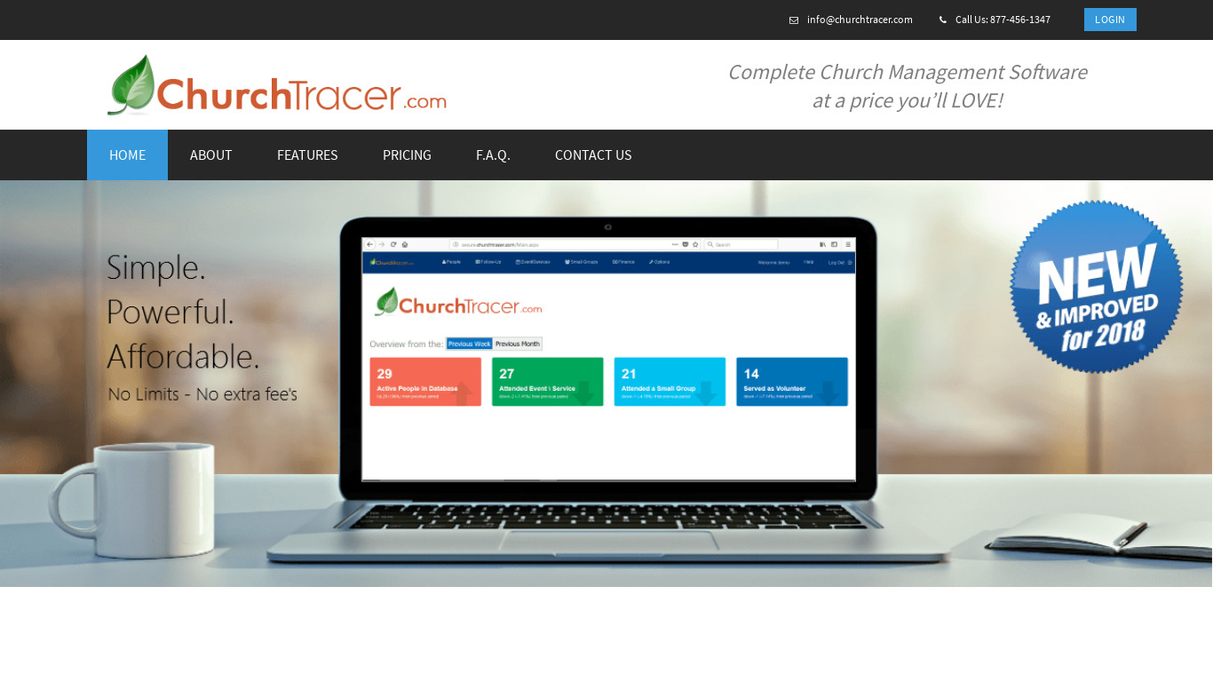 ChurchTracer Landing page
