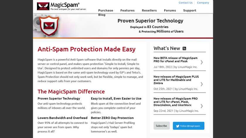 MagicSpam Landing Page