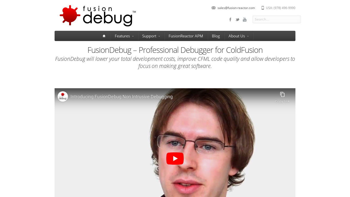 FusionDebug Landing page