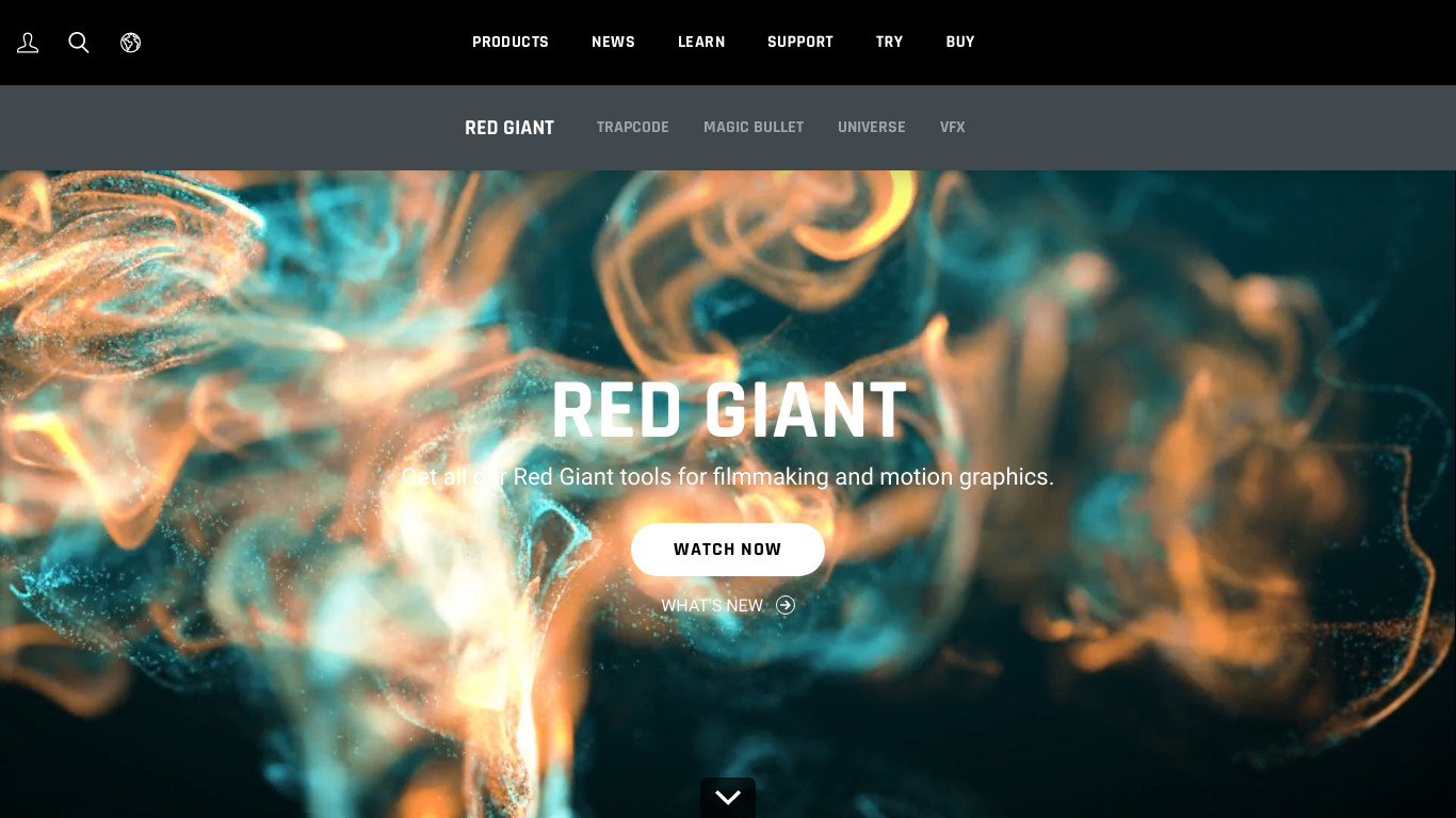 Red Giant Landing page