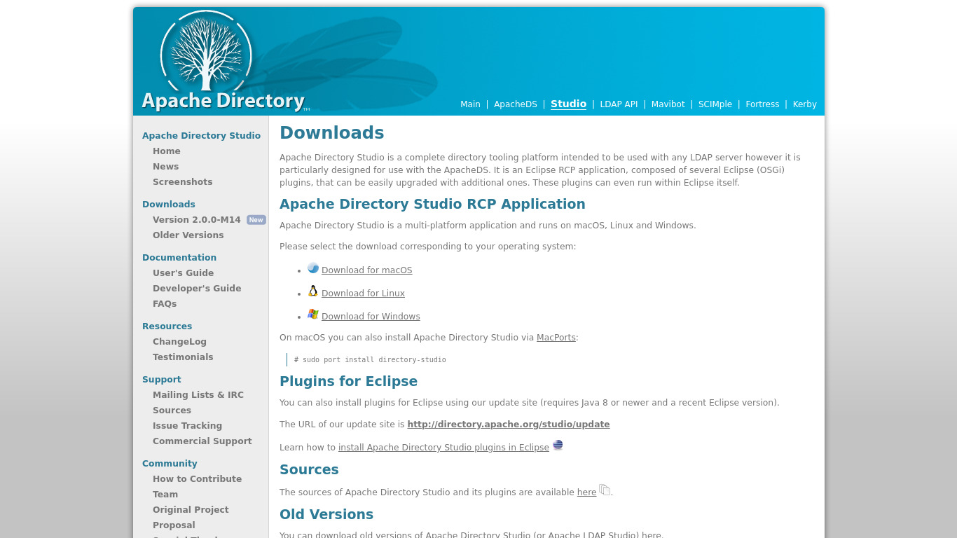 Apache Directory Landing page