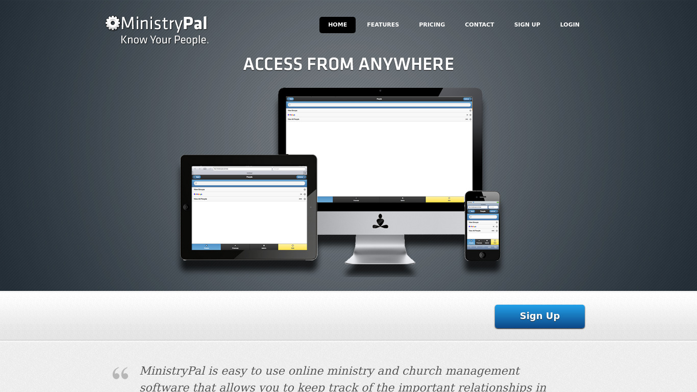 MinistryPal Landing page