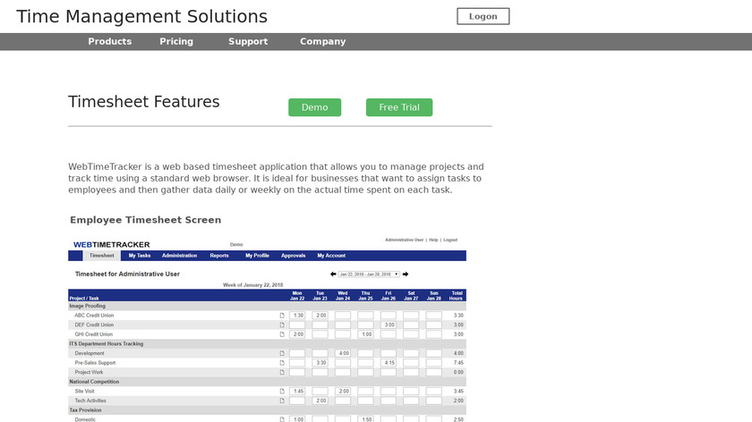 WebTimeTracker Landing Page