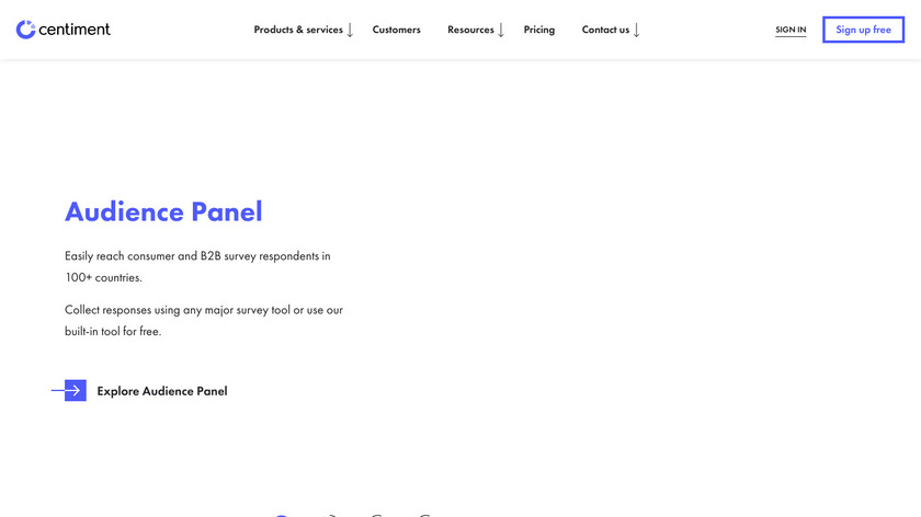 Centiment Landing Page