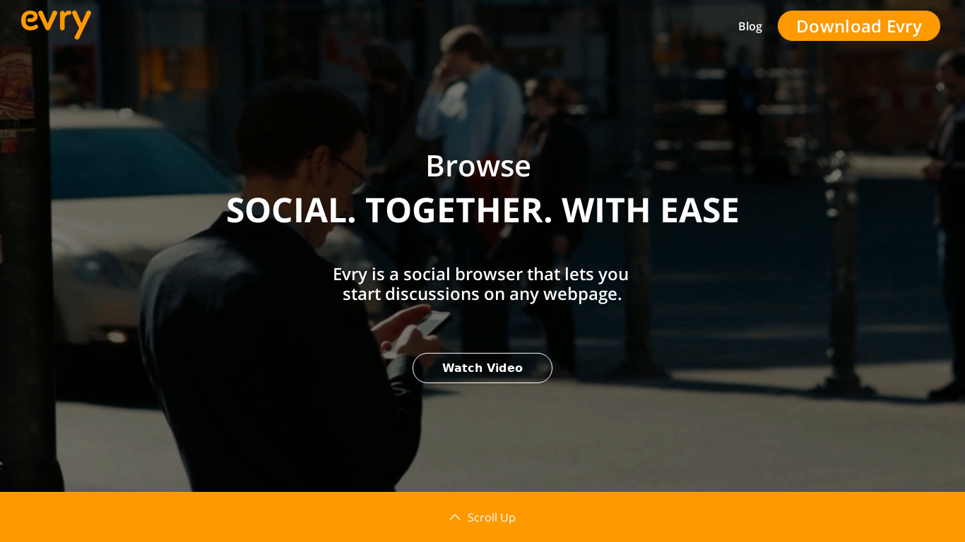 Evry Browser Landing page