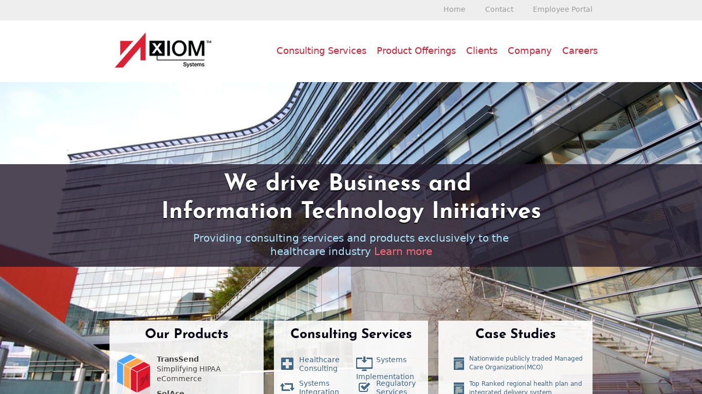 Axiom Systems Landing page