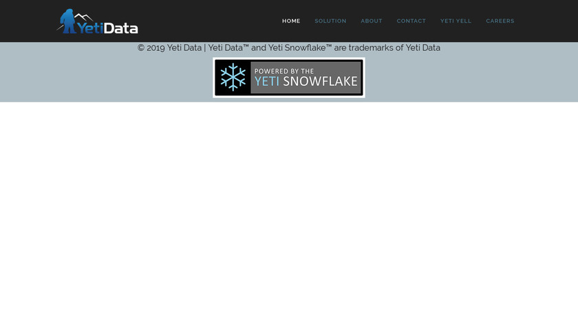Yeti Data Landing Page