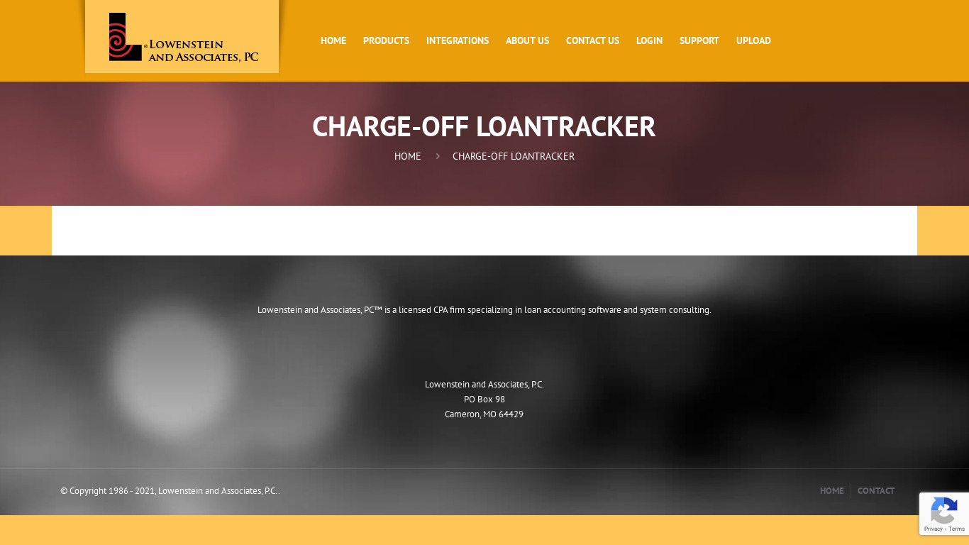laapc.com Charge-Off Loan Tracker Landing page