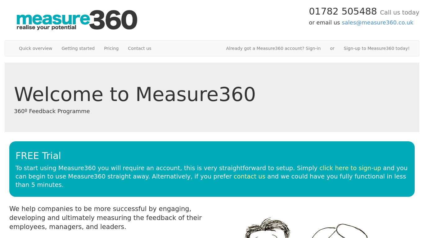 Measure360 Landing page