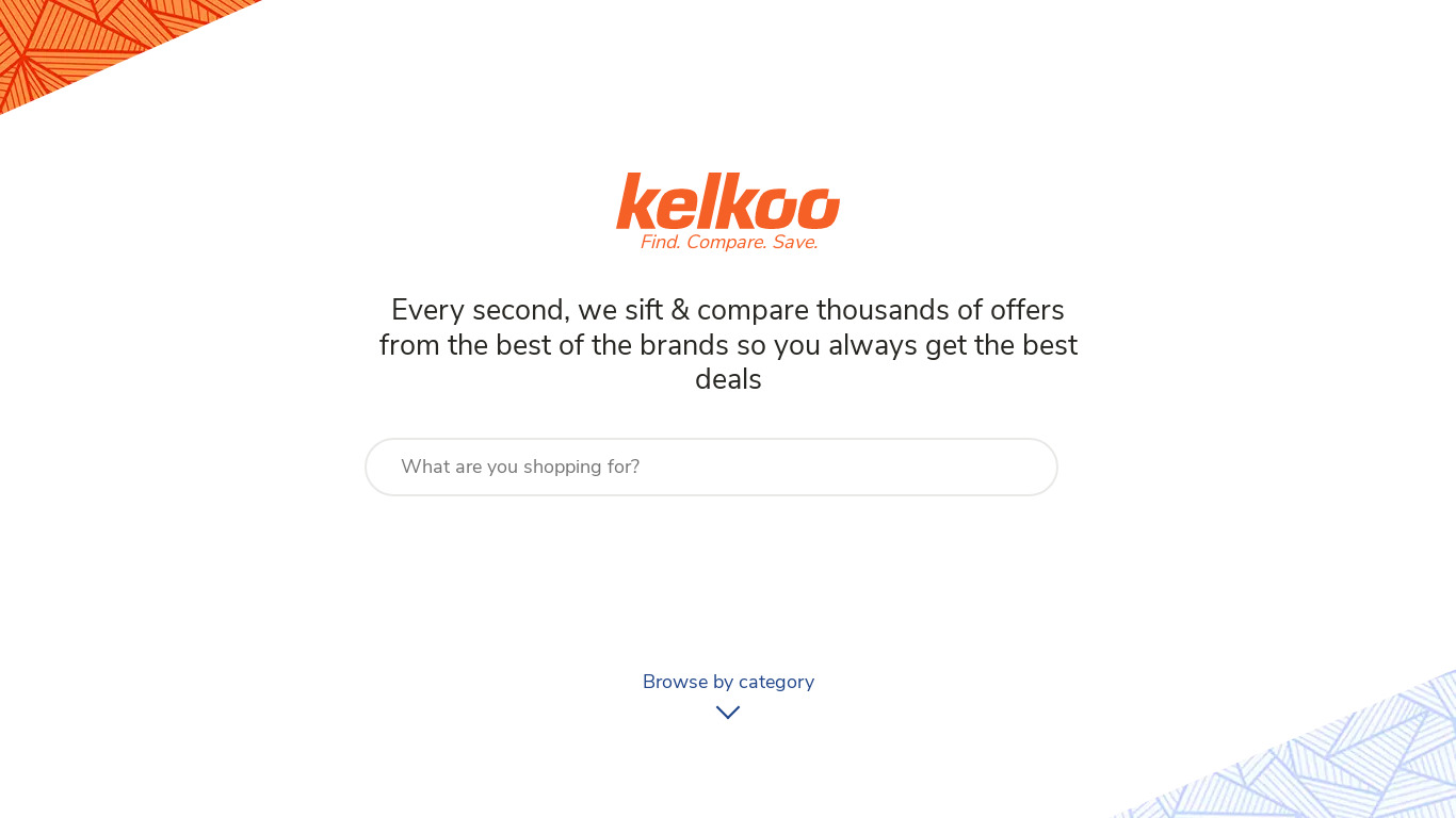 Kelkoo Landing page