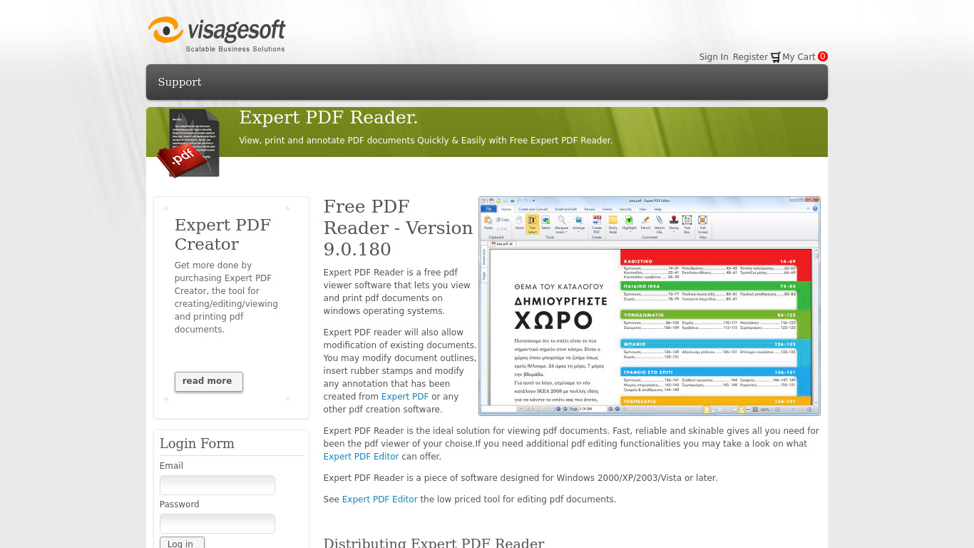 eXPert PDF Reader Landing page