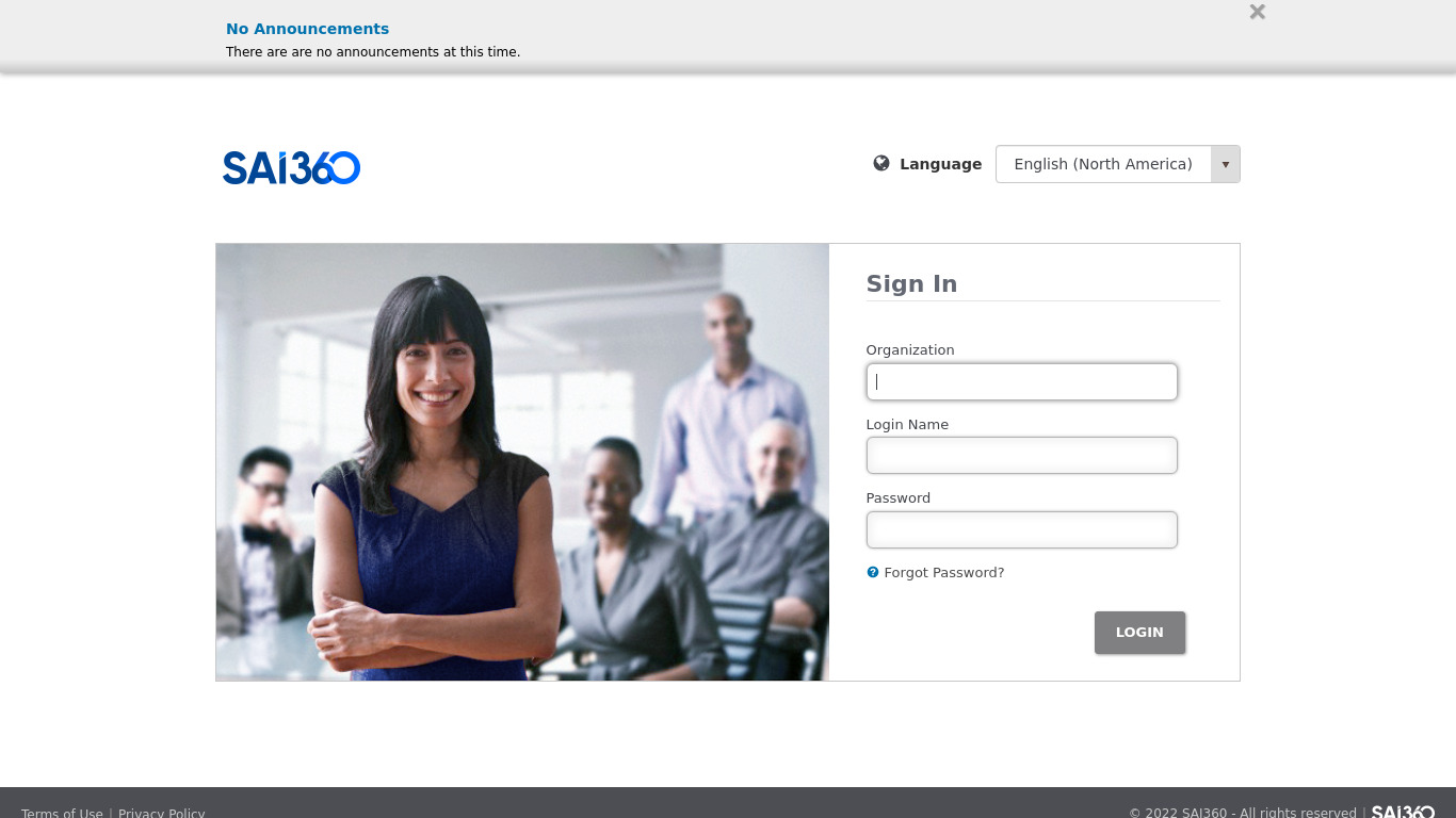 Compliance 360 Landing page