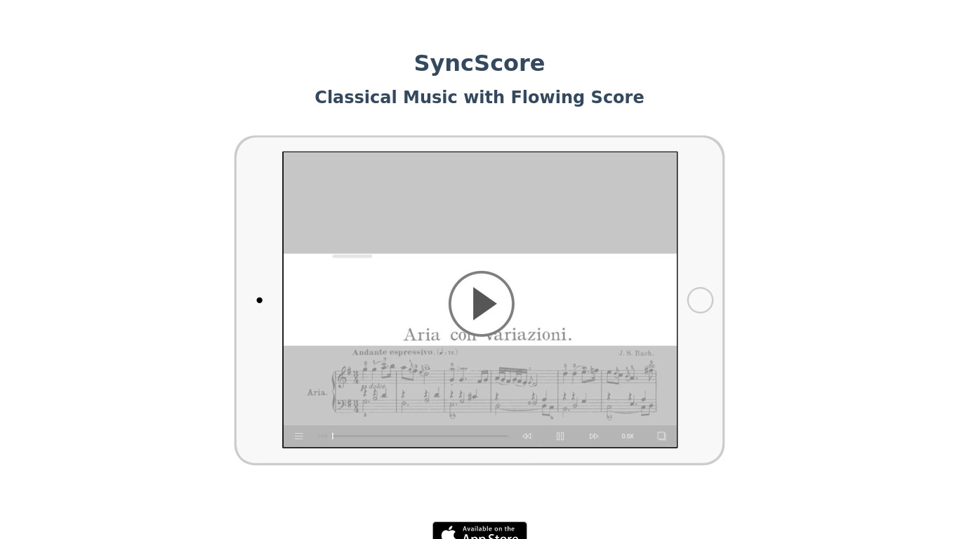 SyncScore Landing page