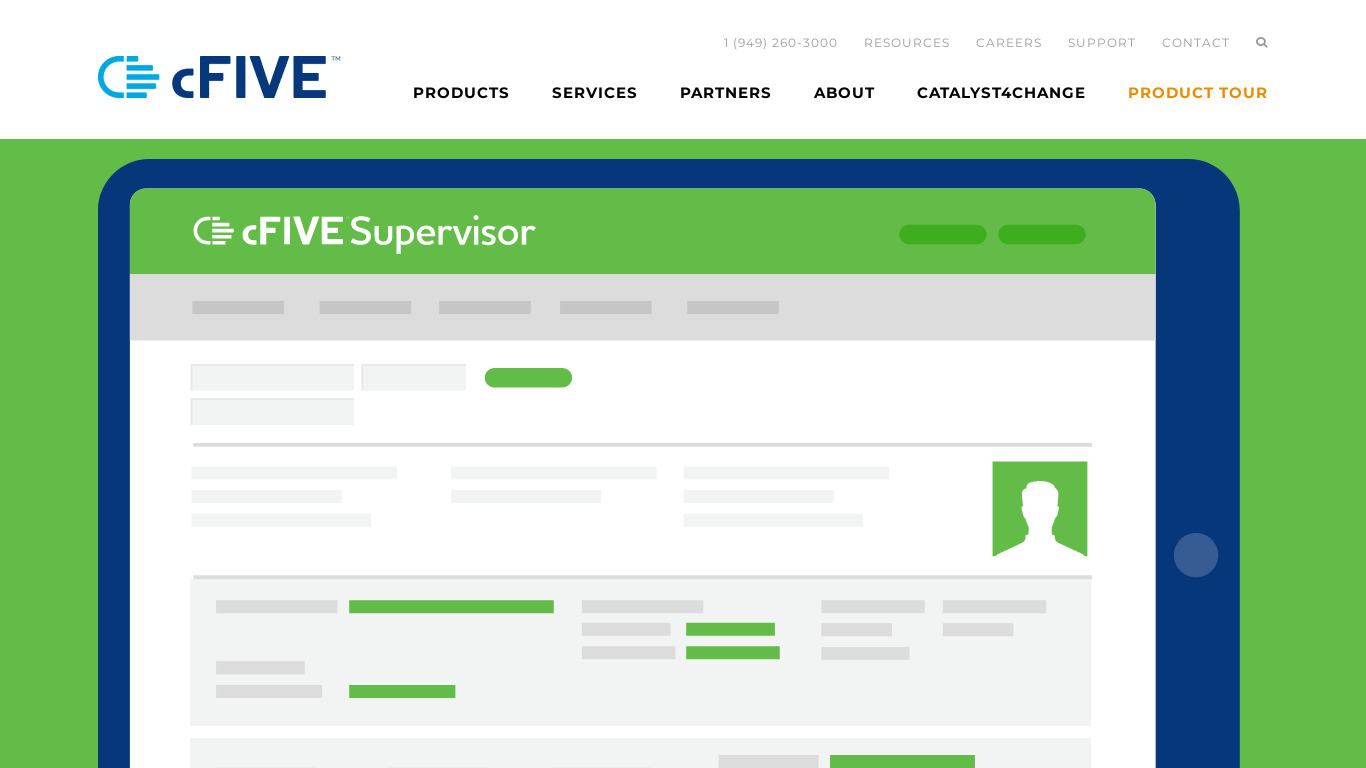 cFive Supervisor Landing page
