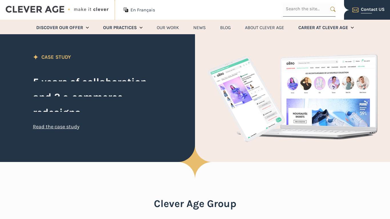 Clever Age Landing page