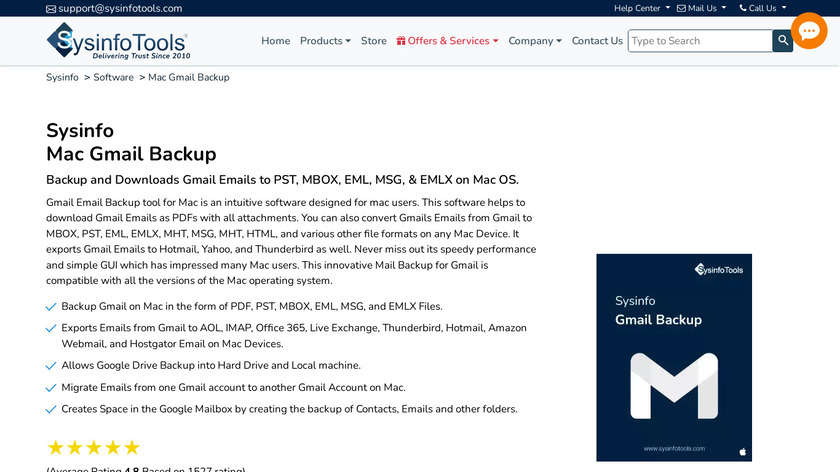 SysInfoTools Mac Gmail Backup Landing Page