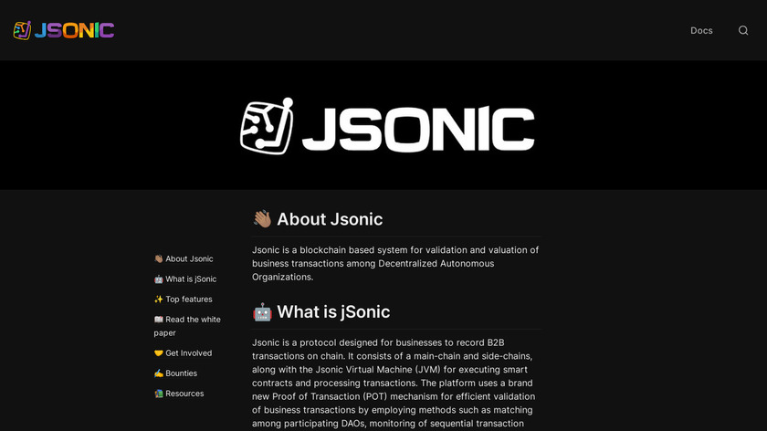 jSonic Landing Page