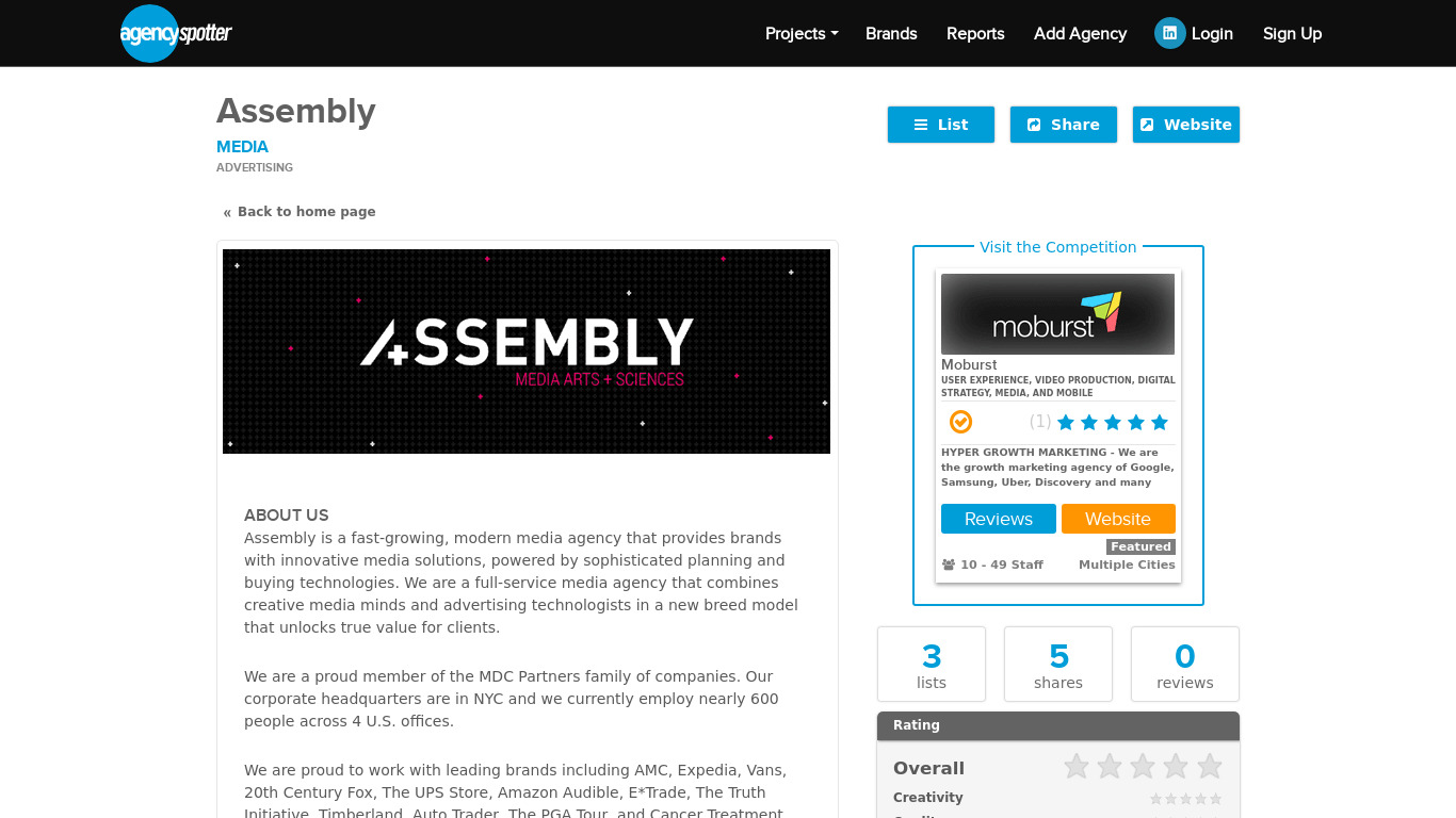 Assembly Advertising Landing page