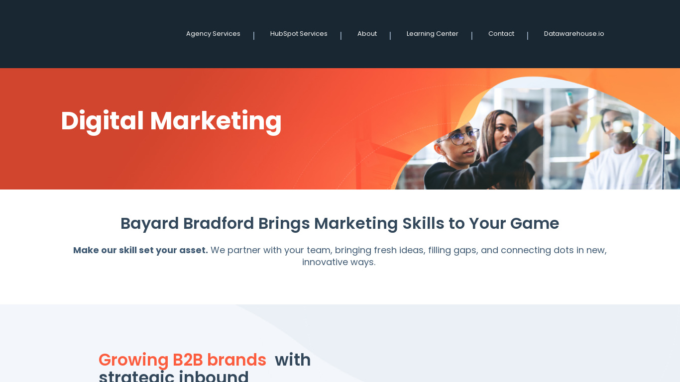 Bayard Bradford Digital Marketing Services Landing page
