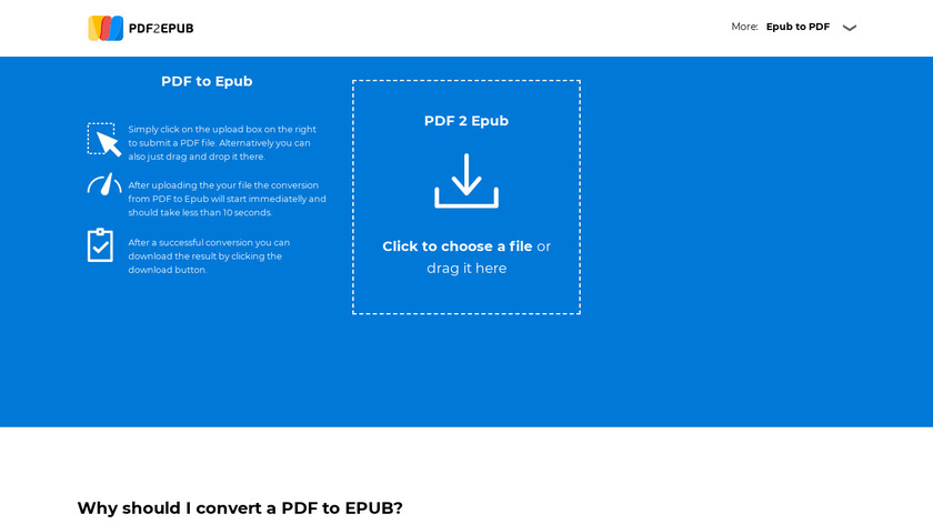 PDF 2 Epub Landing Page