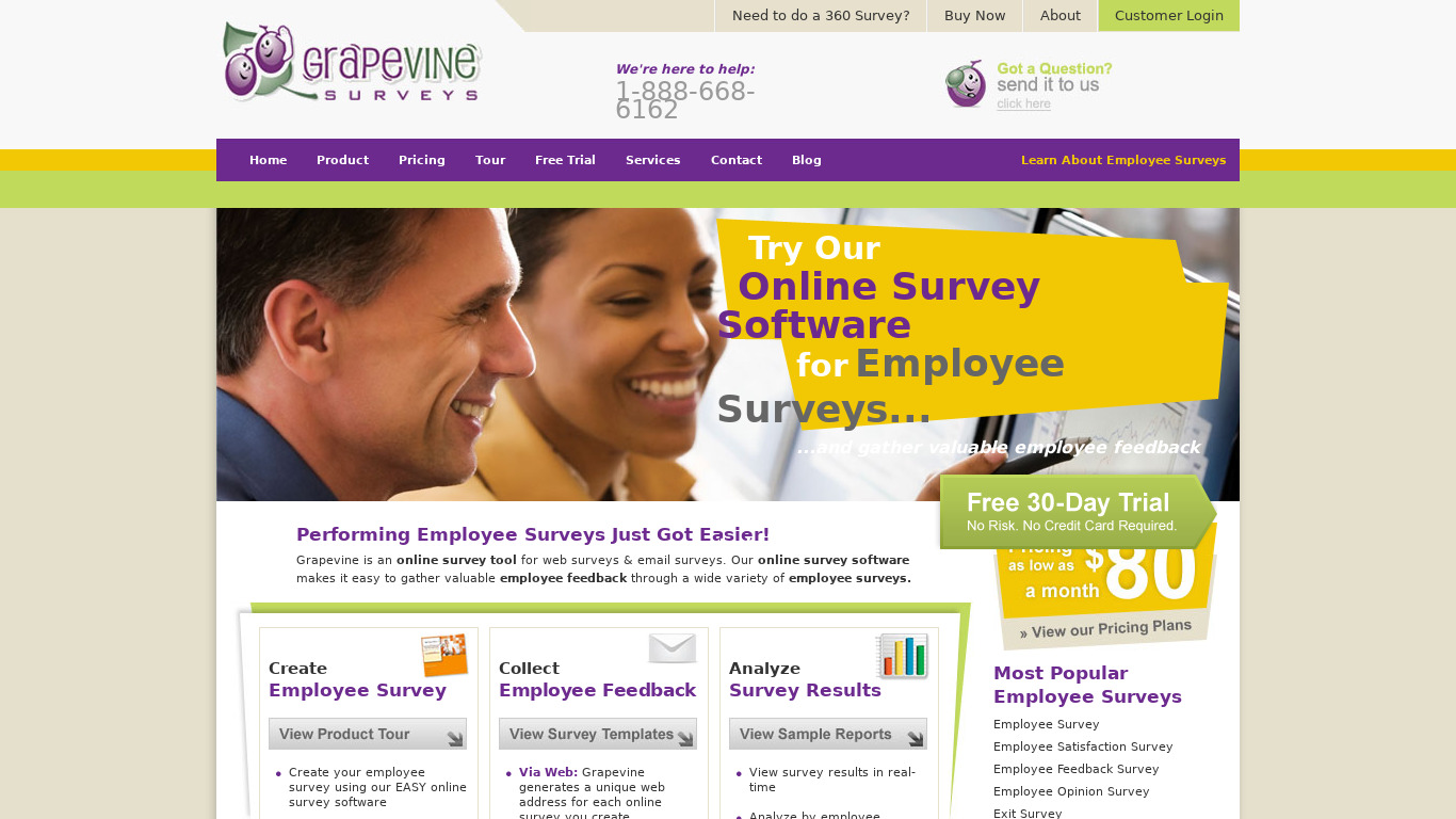 Grapevine Surveys Landing page