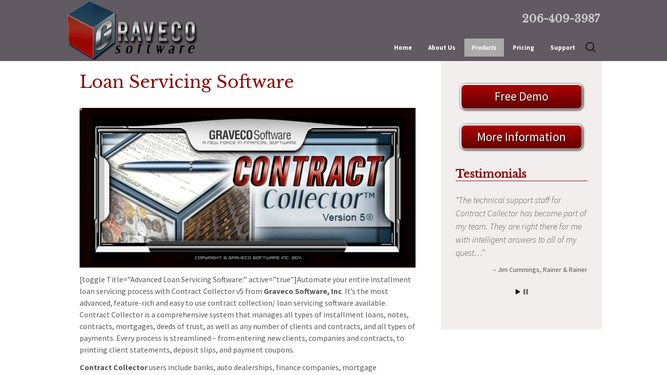 Contract Collector Landing page