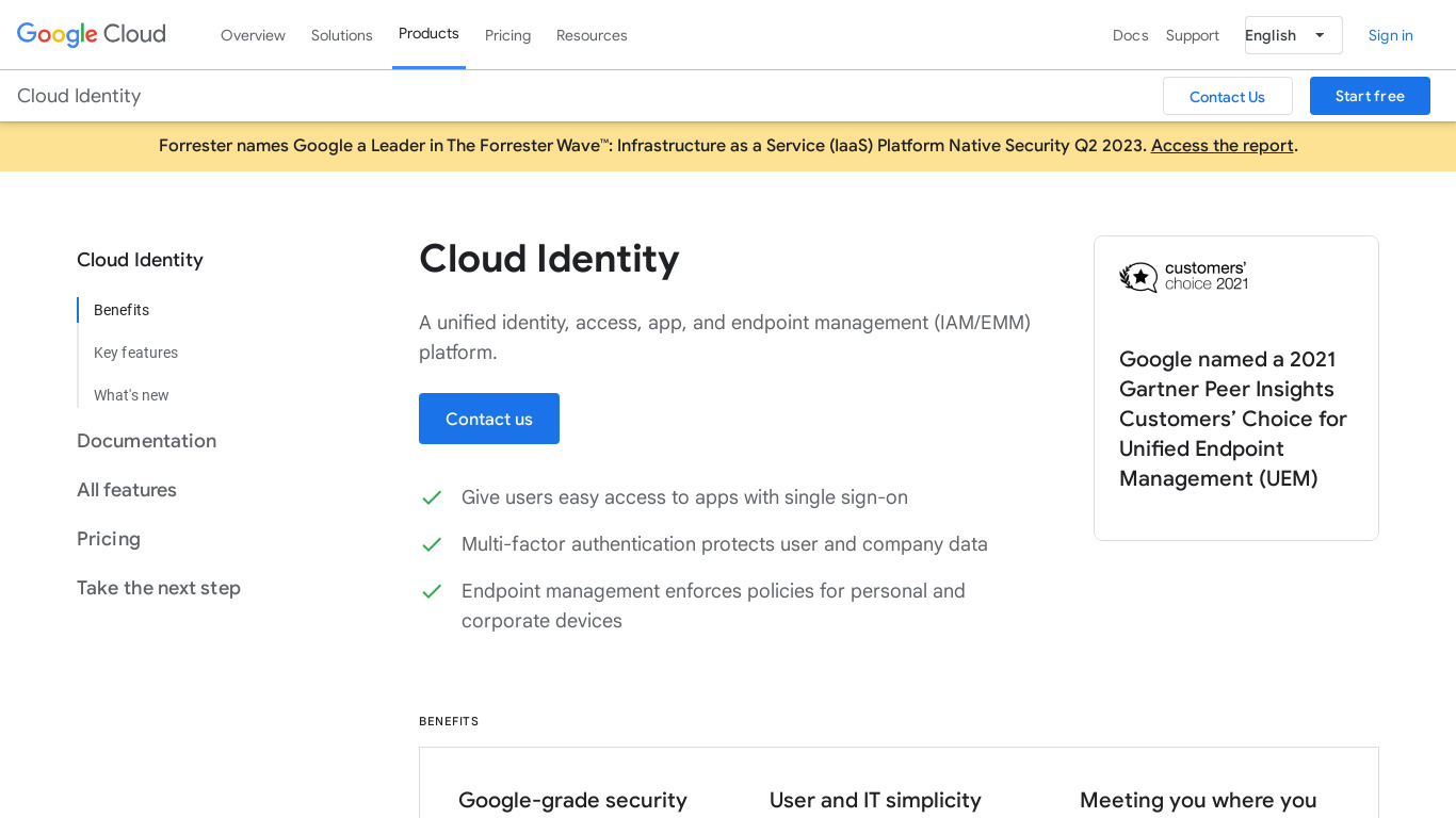 CloudIdentify Landing page