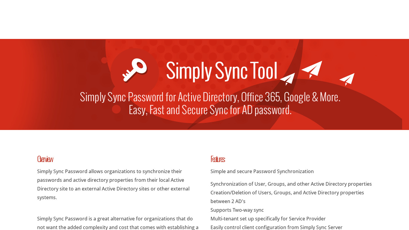 GoodWorks Simply Sync Landing page