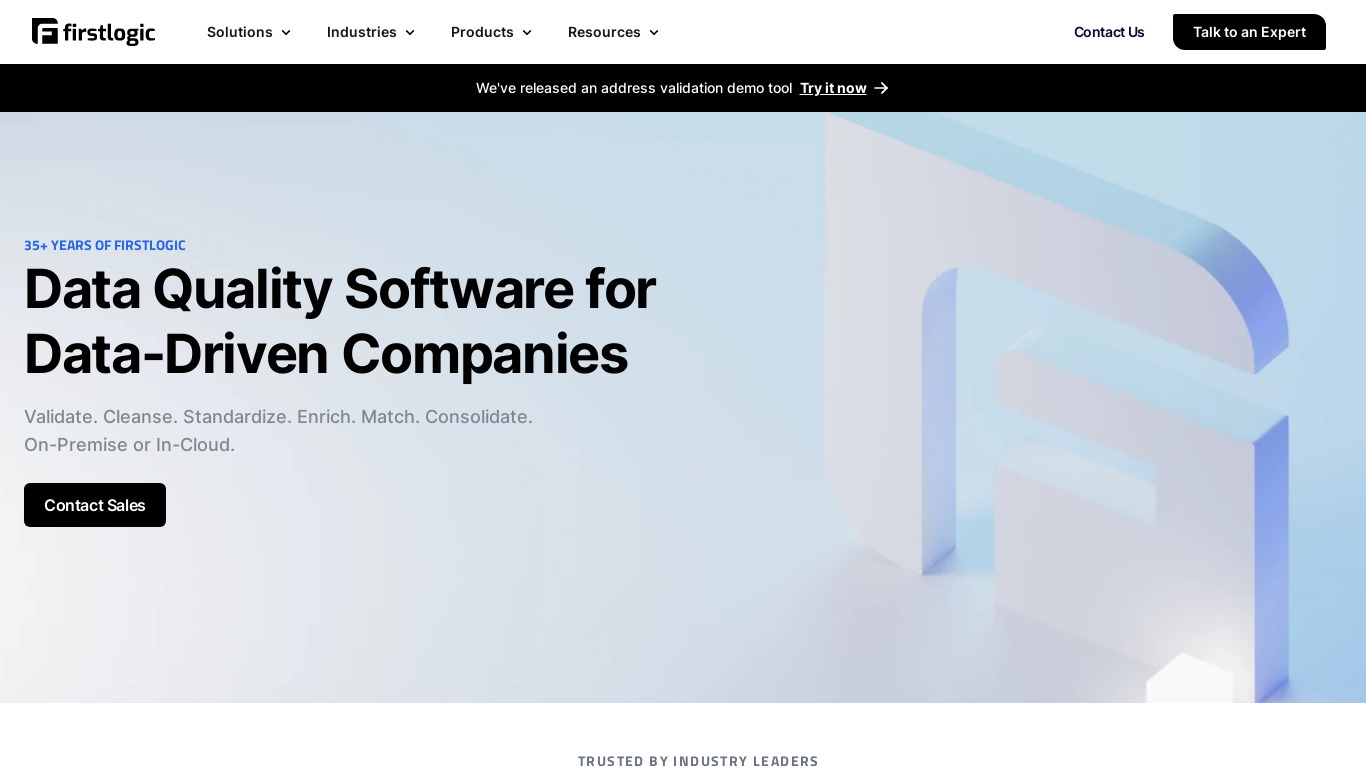 Firstlogic Solutions Landing page