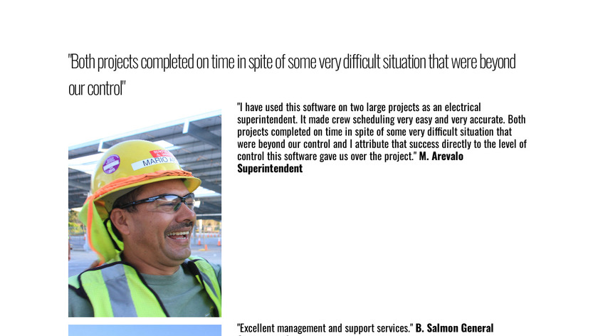 Construction Profit Ability Software Landing Page