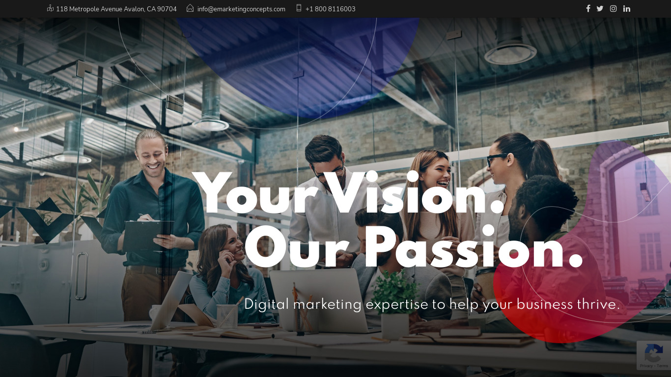 eMarketing Concepts Landing page