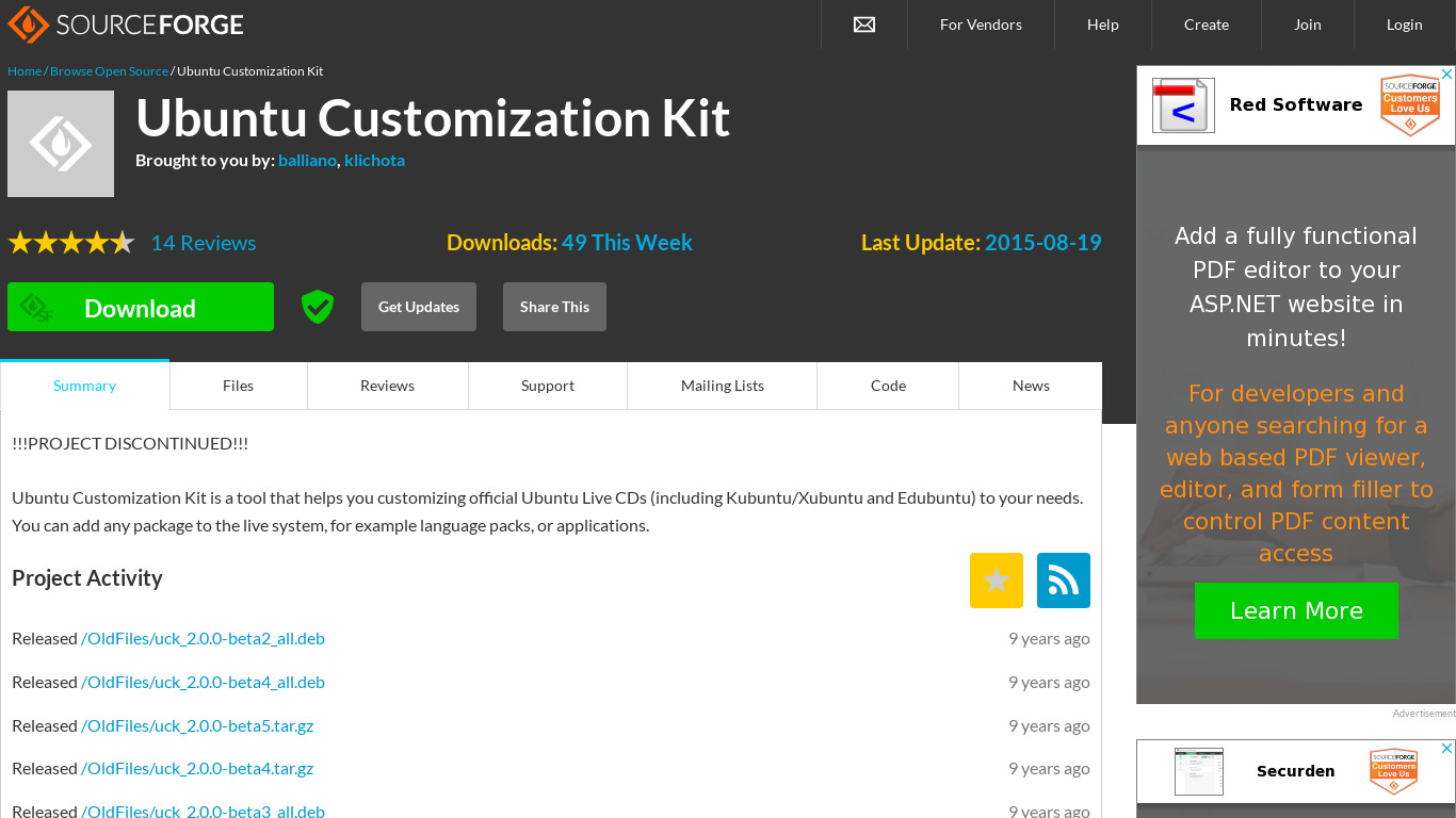 Ubuntu Customization Kit Landing page