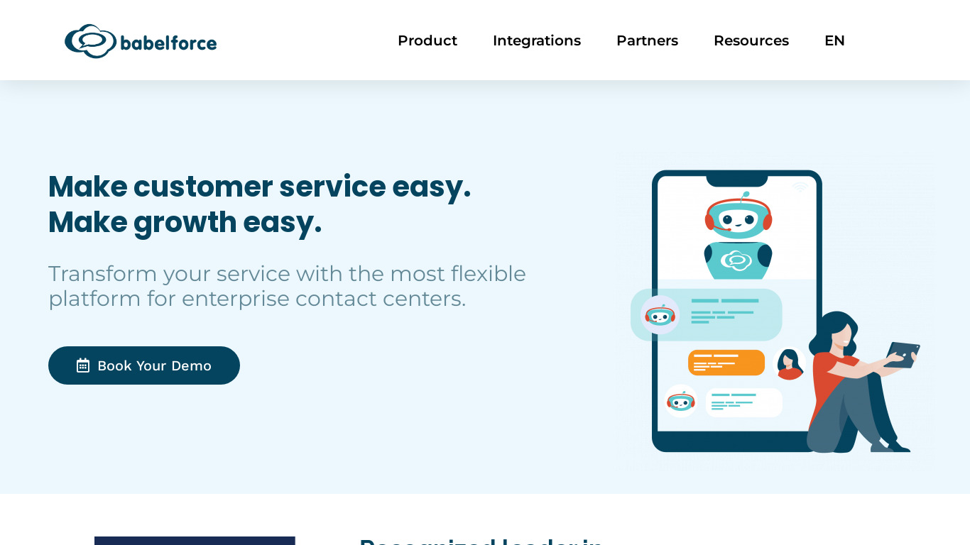 babelforce Landing page