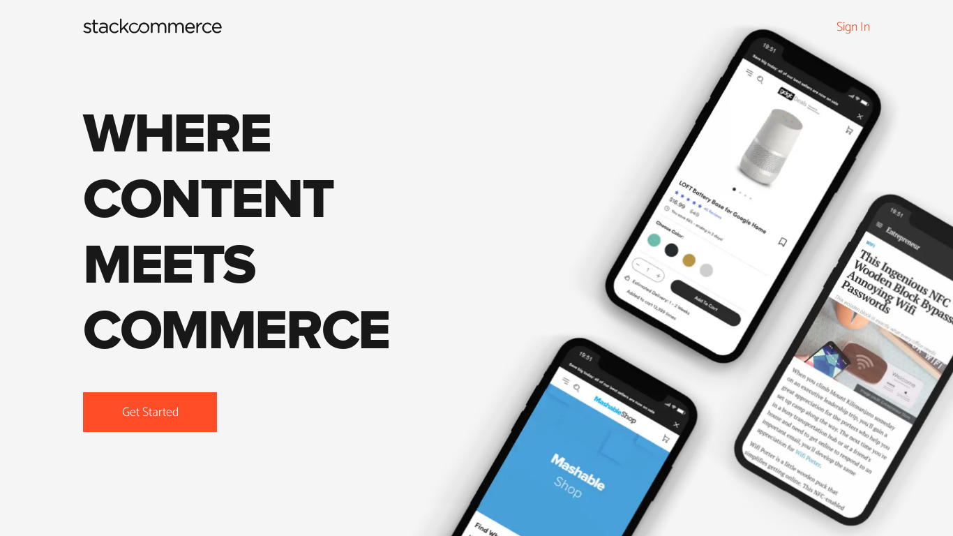 StackCommerce Landing page
