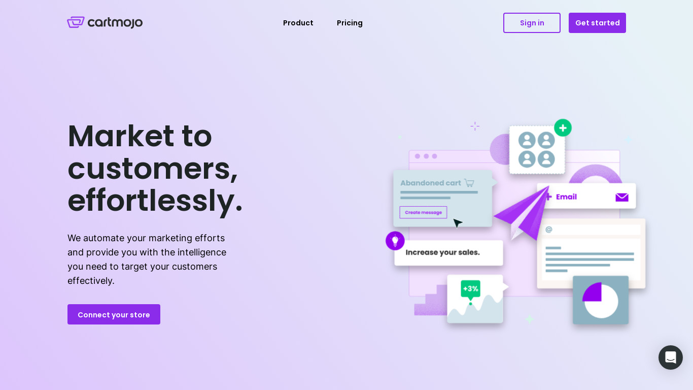 Vextras Landing page