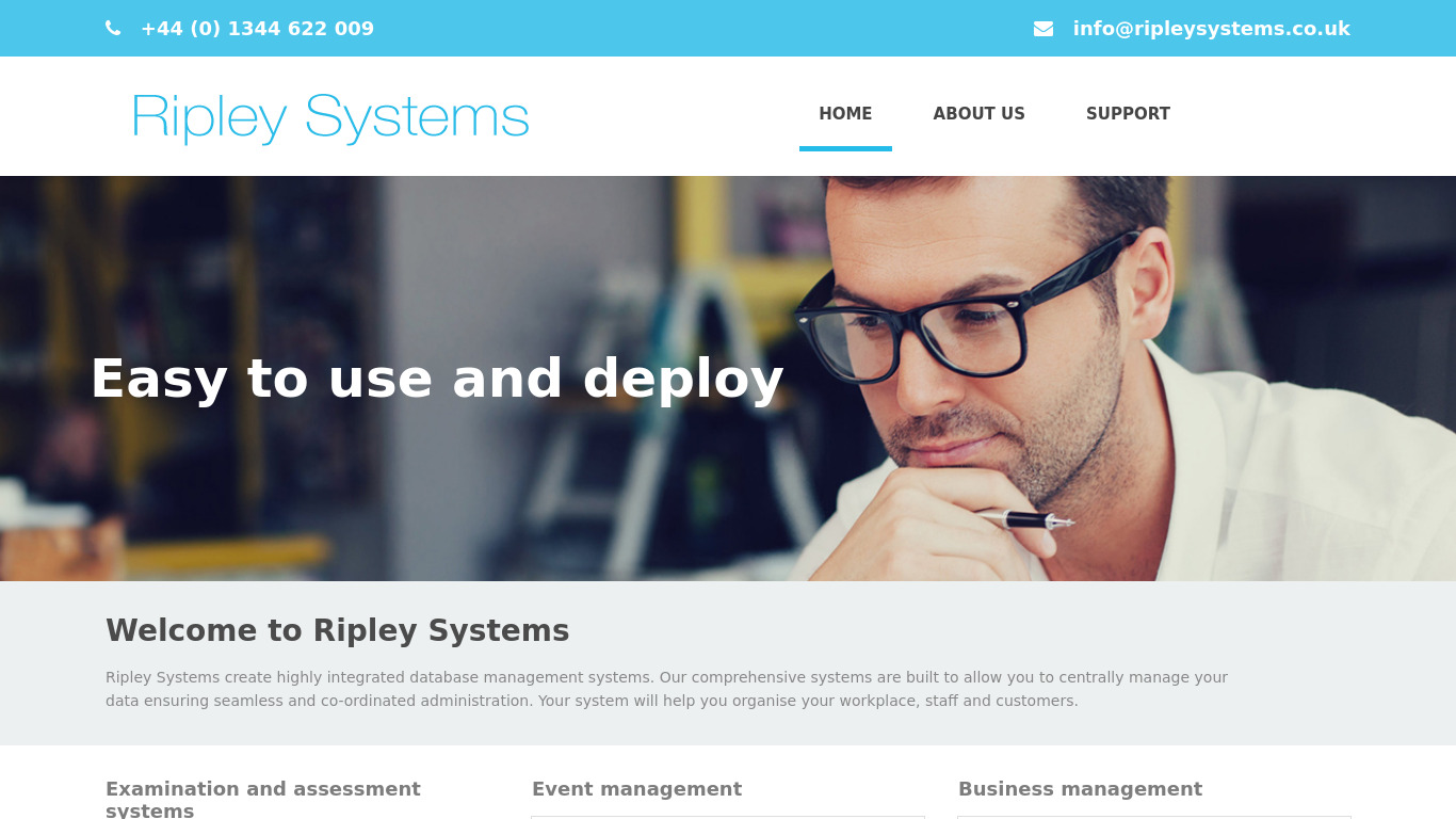 Ripley Systems Landing page