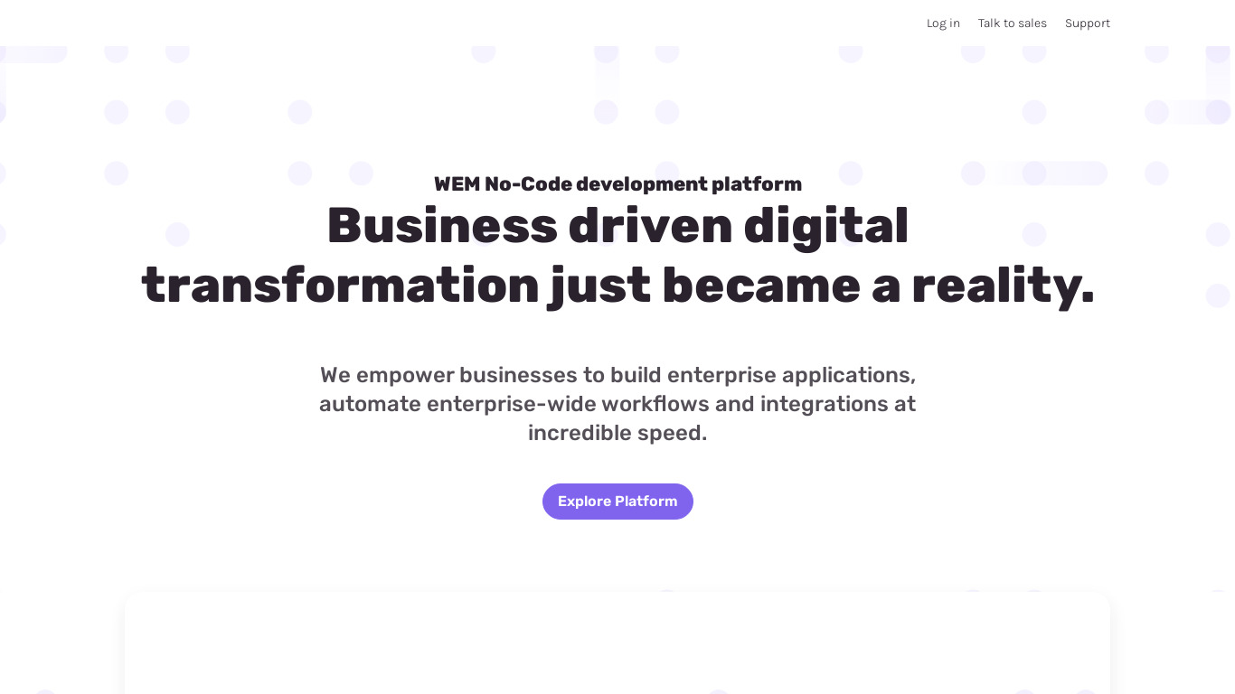 WEM Landing page