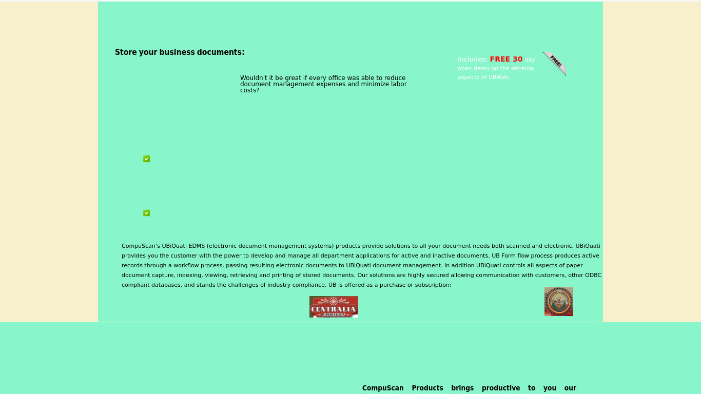 UBiQuati Landing page