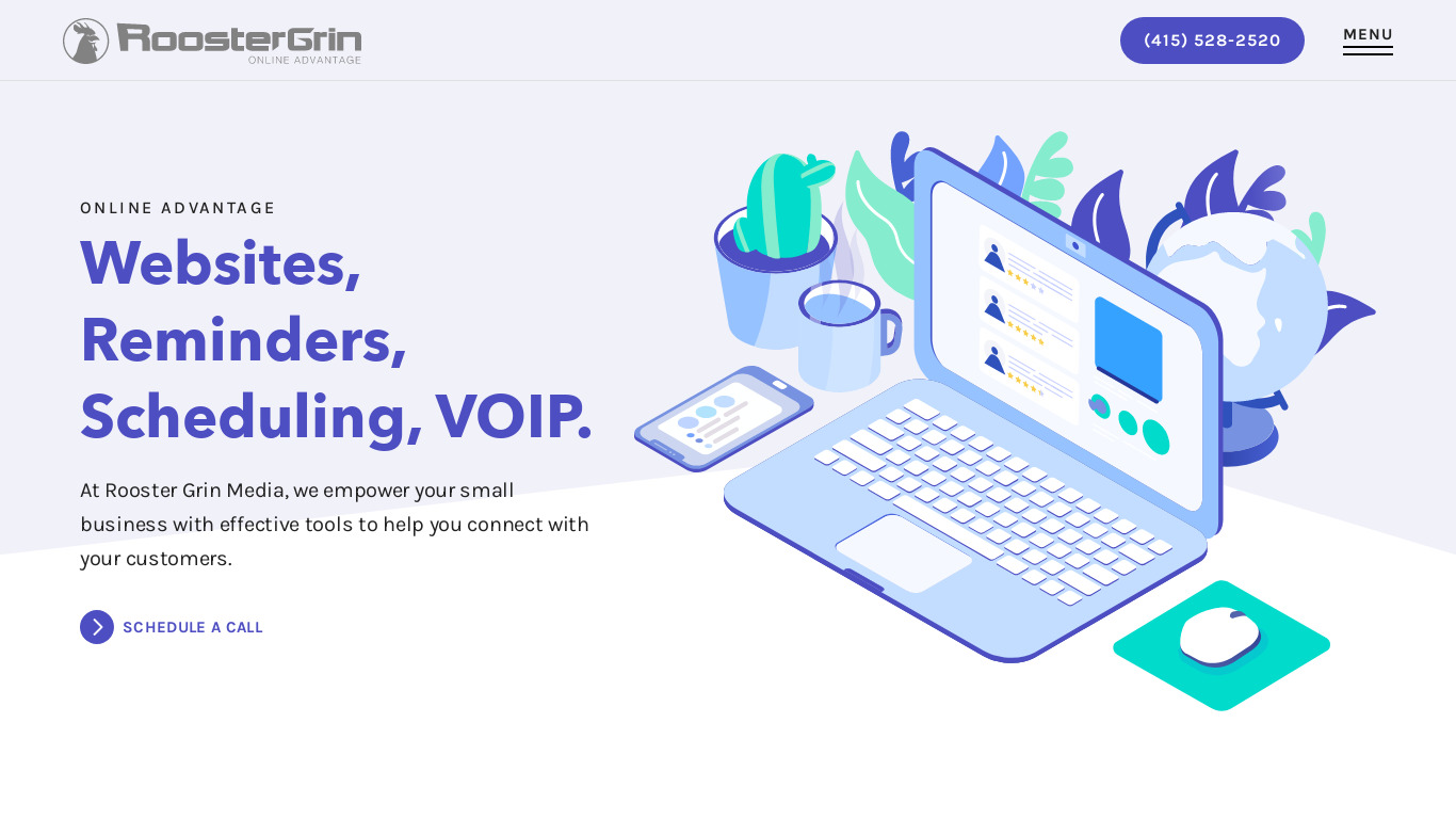 Rooster Grin Landing page