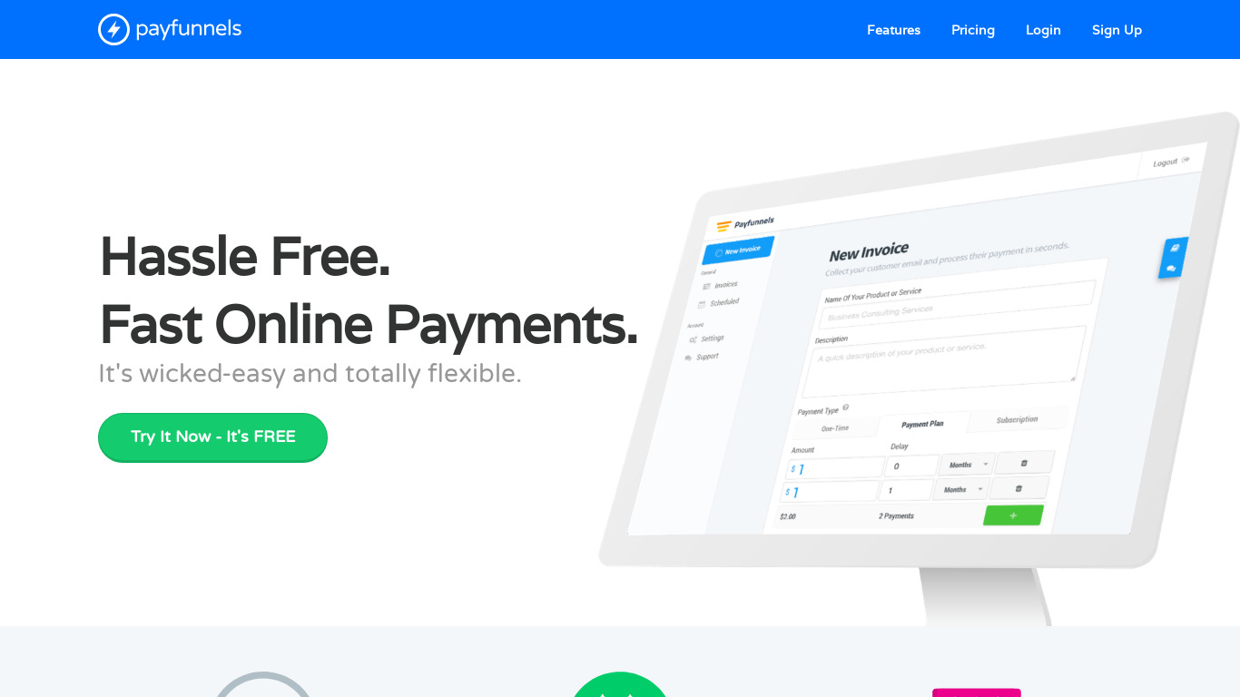 Payfunnels Landing page