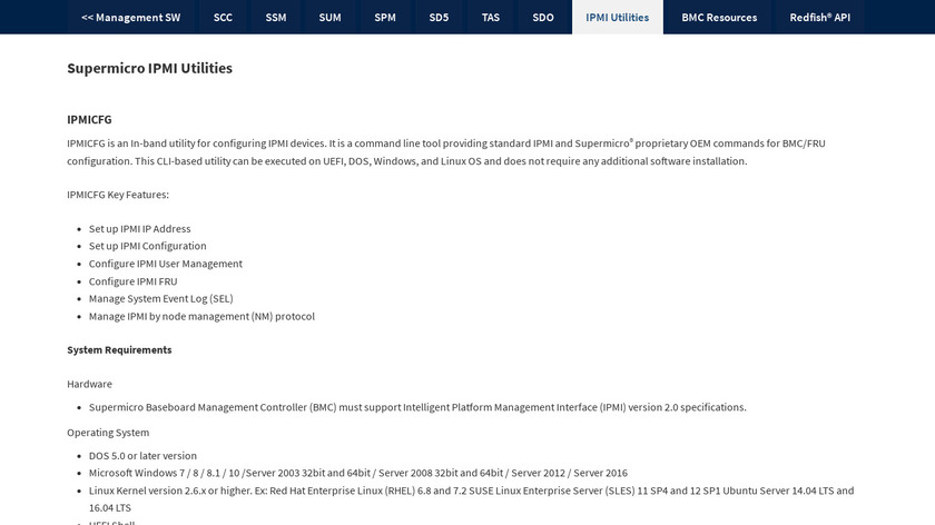 IPMICFG Landing Page