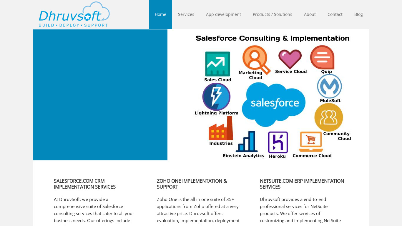 Dhruvsoft Landing page