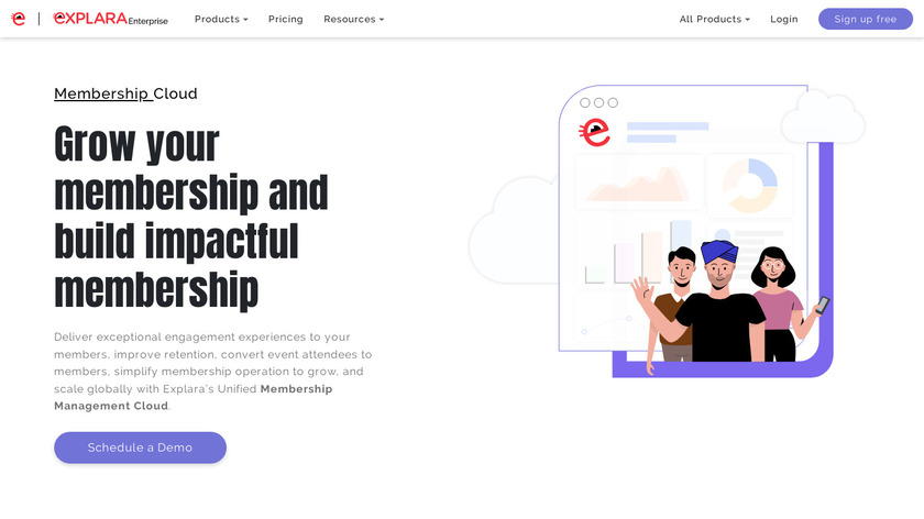 Explara Membership Management Cloud Landing Page