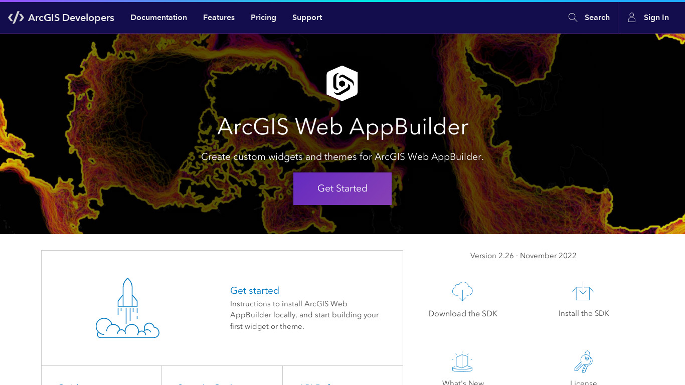 Web AppBuilder for ArcGIS Landing page