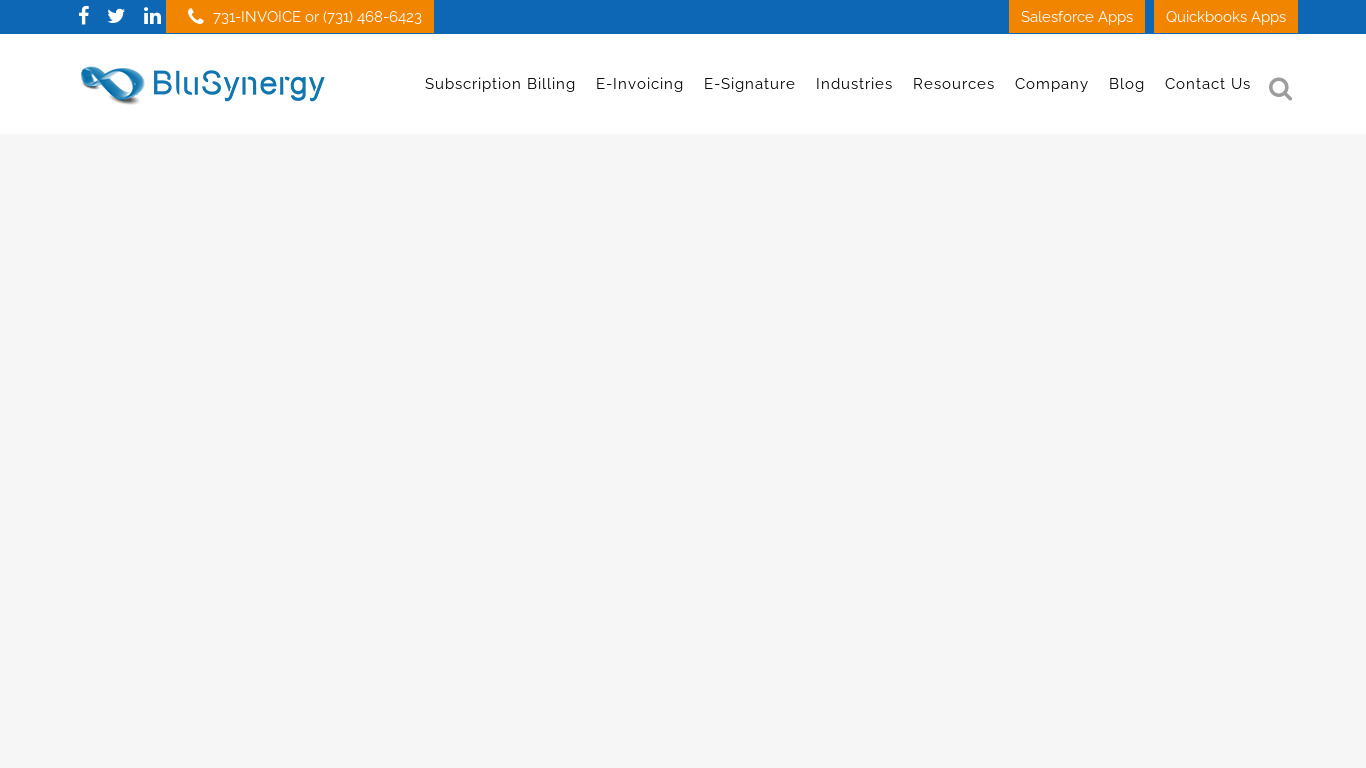 BluSynergy Landing page
