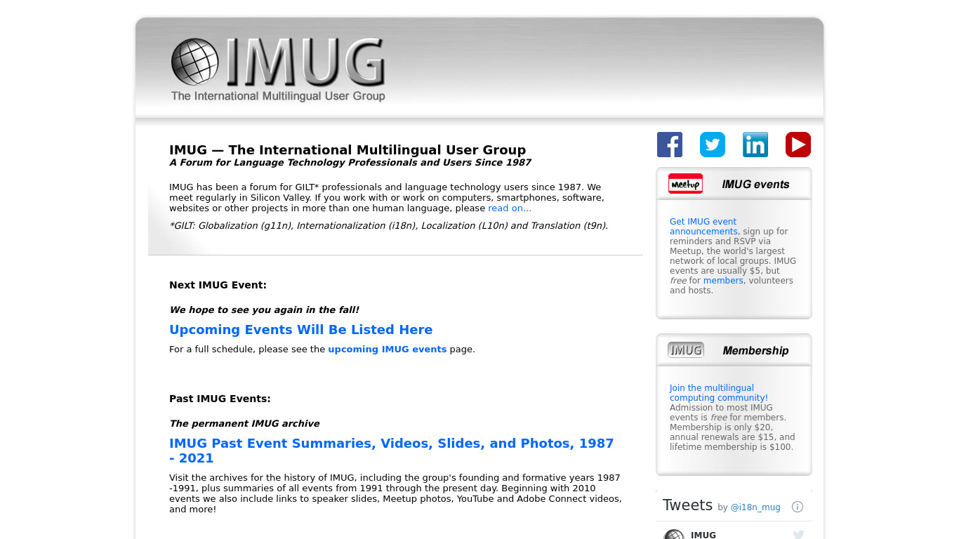 iMug Landing page
