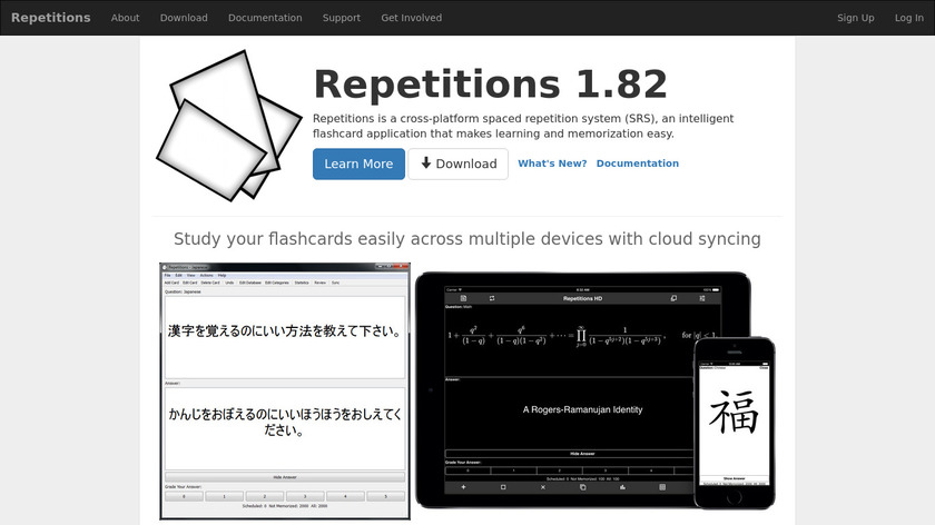 Repetitions Landing Page