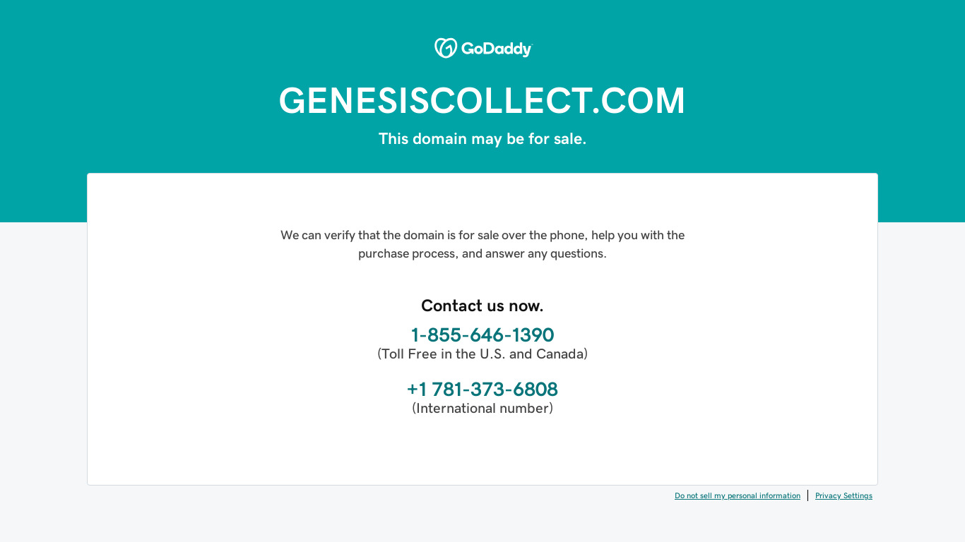 Genesis Collections Software Landing page