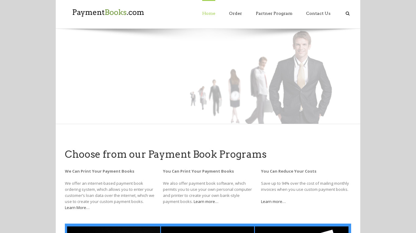 Payment Books Landing page